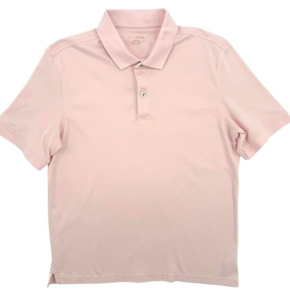UNTUCKit Mens Short Sleeve Damaschino Polo Shirt Pink Medium